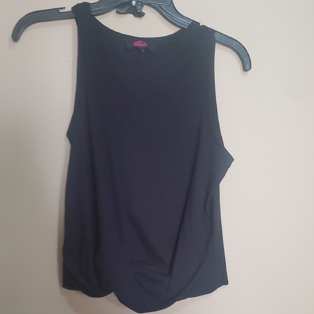 ACX Black Sleeveless Ribbed Top Size M